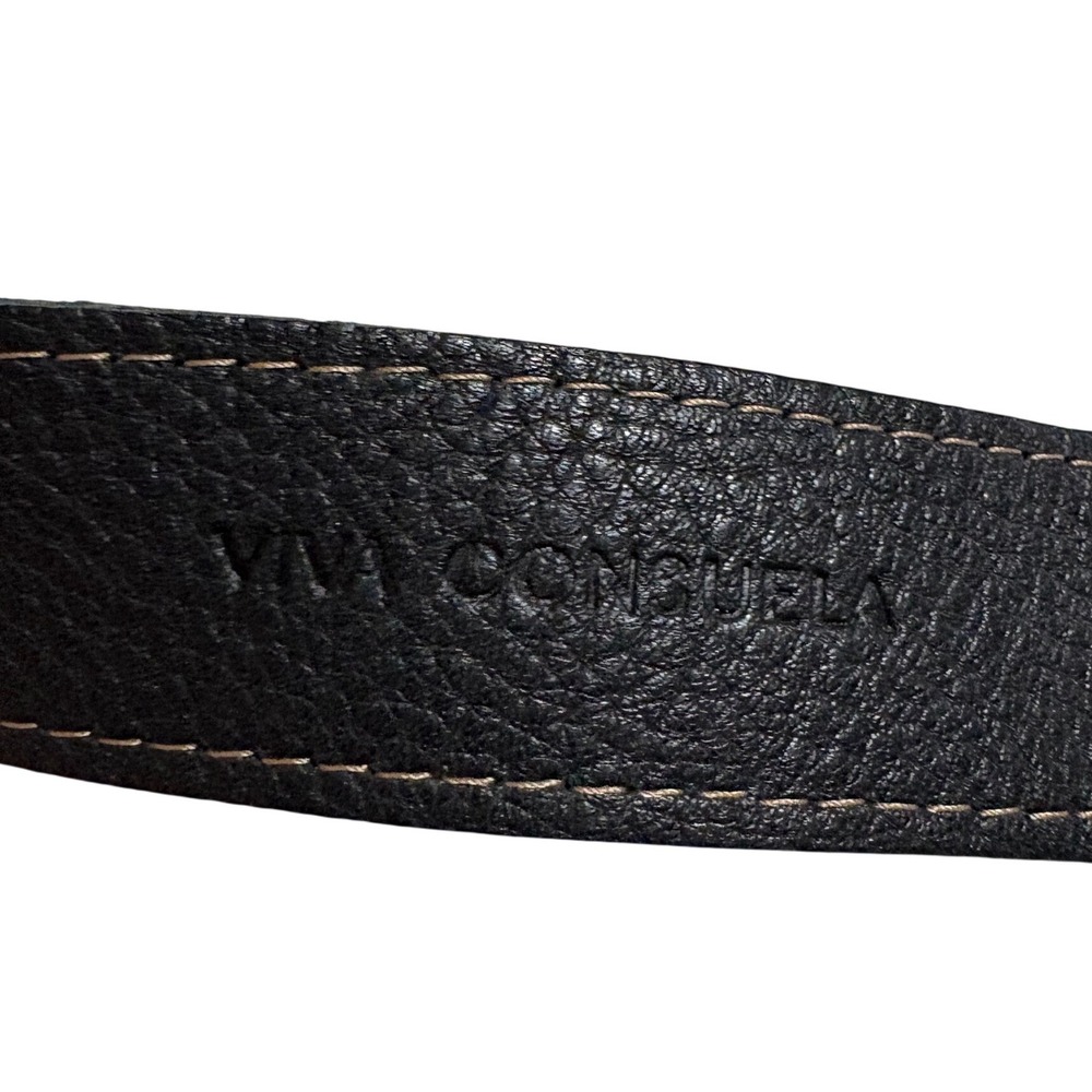 Consuela Handbag Strap Women OS Black Excellent Pebbled Leather Silver Hardware - Picture 3 of 7